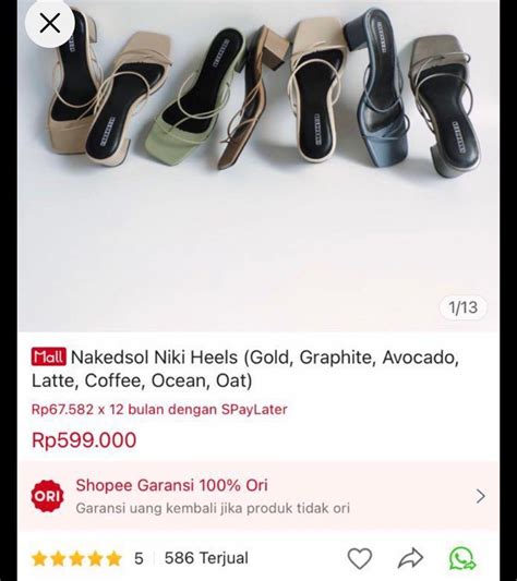 NAKEDSOL NIKI Fesyen Wanita Sepatu Di Carousell