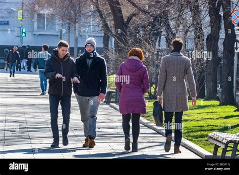 People On The Streets Of Moscow Russia Stock Photo Alamy