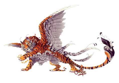 Winged Tiger Mythical Creatures Art Fantasy Creatures Art Creature