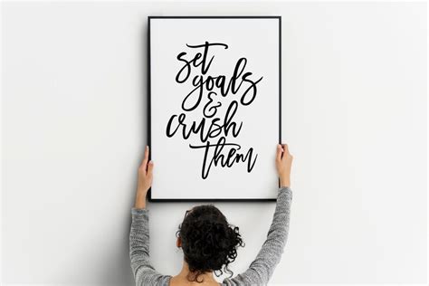 Set Goals And Crush Them Motivational Poster Inspirational Etsy