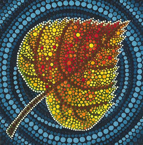Aspen Leaf Dot Painting Painting By Manny Carwile Fine Art America