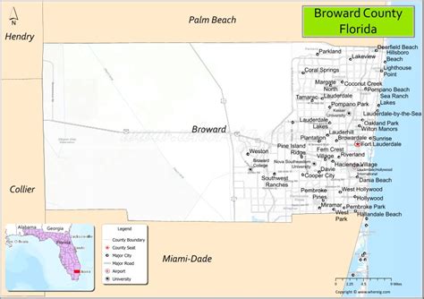 Map Of Broward County Florida Where Is Located Cities Population