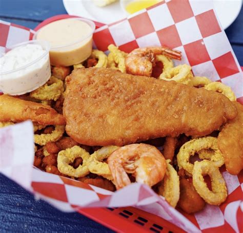 Fried Seafood Platter Red Eyes Dock Bar