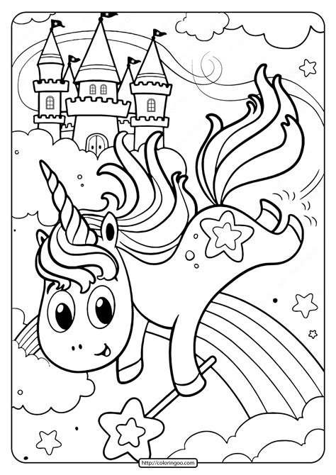 Unicorn Kitty Colouring Pages / Pink Fluffy Unicorns Dancing On