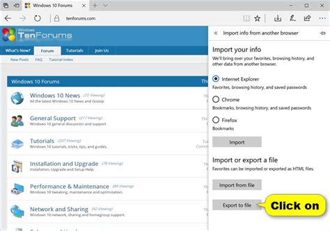 I was addressing two issues: windows 10 - How to export favorites from Edge to Firefox ...