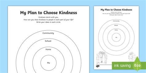 My Plan To Choose Kindness Worksheet Teacher Made
