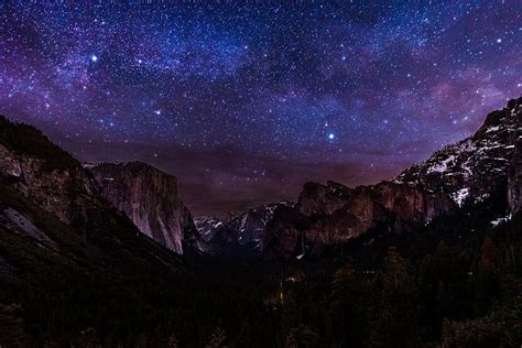 Hd Wallpaper Sci Fi Milky Way Night Yosemite National Park Star