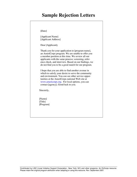 Job Rejection Letter How To Write A Job Rejection Letter Download