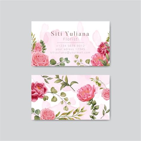premium vector floral business card template