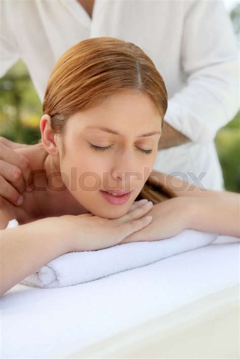 Beauty Massage Outdoors Stock Image Colourbox
