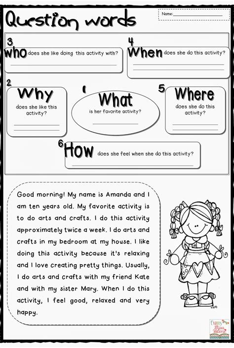 Wh Questions For First Grade Wh Questions Worksheet Free Esl