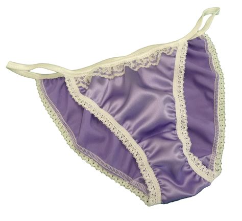 Buy Shiny SATIN String Bikini MINI TANGA Panties LILAC MAUVE With Ivory