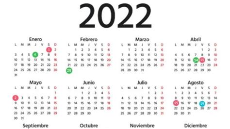 Goteo Ministerio Fabricación Calendario 2022 Con Festivos Alma De Hecho