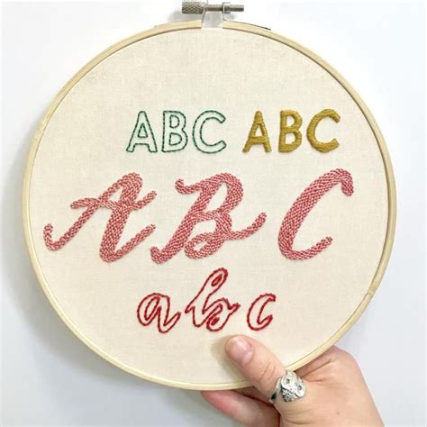 Hand Lettered Alphabet Embroidery Pattern Diy Monogram Etsy In 2021