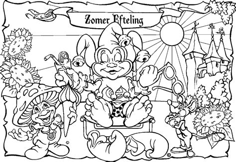 Pretpark kinder kleurplaten Efteling
