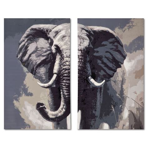 Elephant 2 Piece Canvas Print In 2020 Elephant Canvas Prints Wall