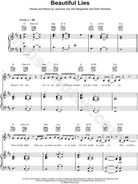Print And Download Beautiful Lies Sheet Music By Birdy Sheet Music Arranged For Pianovocal