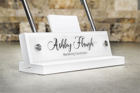 Desk Accessories Desk Name Plate With Pen And Card Holder Etsy Canada