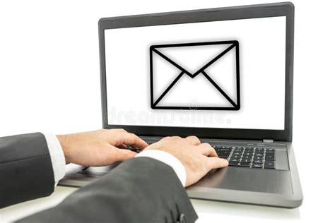 Businessman Sending Email Stock Photo Image Of Contact 36809582