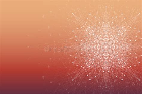 Fractal Abstract Element With Connected Lines And Dots Illustration