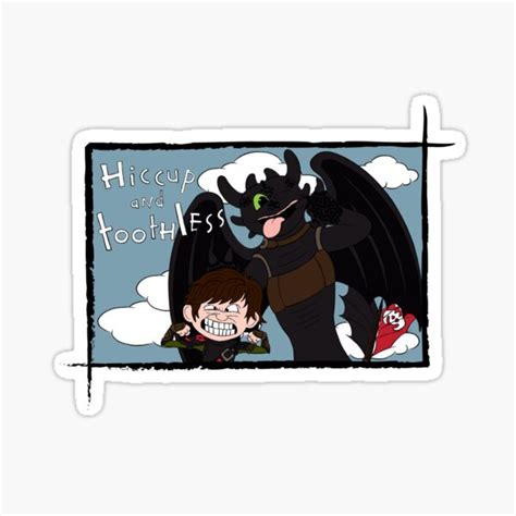 Hiccup And Toothless Sticker By Leidemera Redbubble