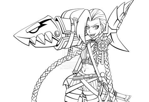 Jinx League Of Legends Coloring Page Sketch Coloring Page - Coloring Home