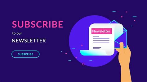 Premium Vector Subscribe To Our Newsletter Flat Vector Neon