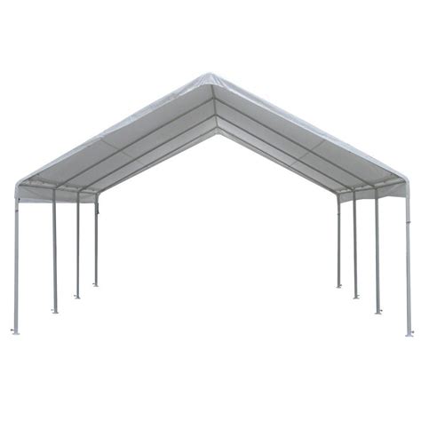 Perfect for use as a carport, shelter, shade, and storage for boats, vehicles, tractors and even as an outdoor picnic area. King Canopy Hercules 18 ft. W x 20 ft. D Steel Frame ...