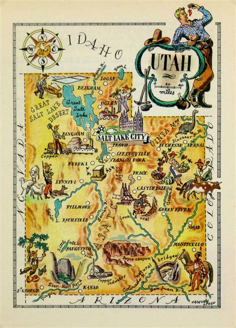 Utah Pictorial Map 1946