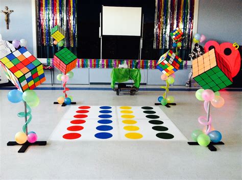Wondering how to dress for an 80s party? 80's party dance floor and stage | 80s theme party, 80s ...