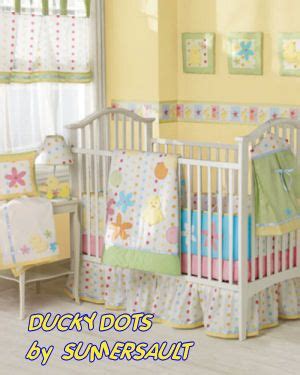 I got this crib bedding set as gift for a baby shower so i didn't get to try it out myself. baby yellow polka dots ducks baby nursery crib bedding set ...