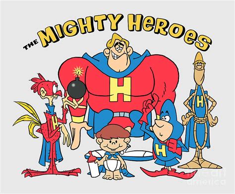 The Mighty Heroes Cartoon Superhero Parody Characters Digital Art By