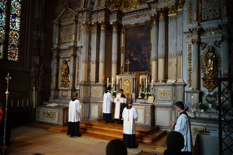 Tridentine High Mass At Saint Laurent Chapel France Catholic Stock Photo