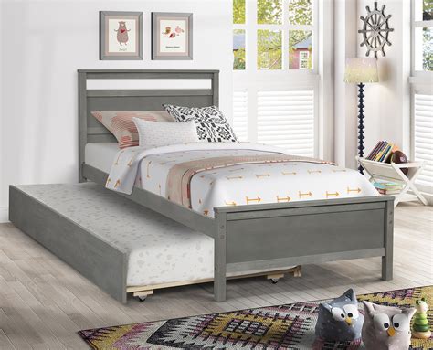 Twin Daybed Brushed With Trundle Solid Pine Mattress Foundation Wood