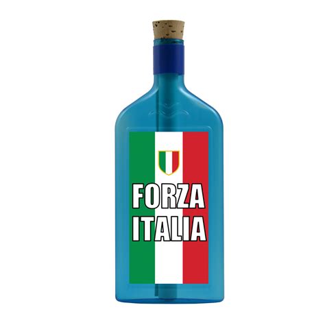Flasche blau - Forza Italia - Flaschengruss.ch | Bottle4you®