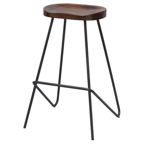 Buy Grey Industrial Metal Bar Stool With Wood Seat From Fusion Living