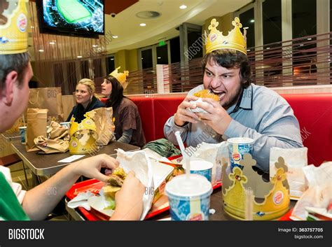 Male Customer Eating Image Photo Free Trial Bigstock