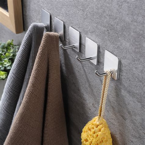 Wall Hooks Set Self Adhesive Towel Key Robe Kitchen Off