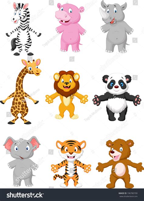 Animal Cartoon Posing Stock Vector Royalty Free 196780700 Shutterstock