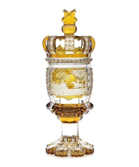 A Bohemian Part Amber Stained Goblet And Crown Cover Circa 1837 40