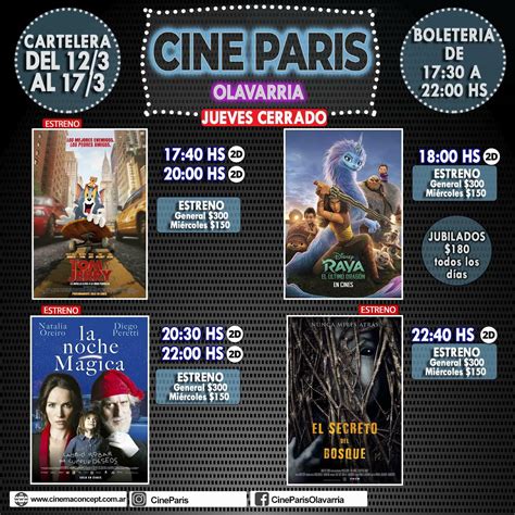 Nueva Cartelera Del Cine París Para Esta Semana