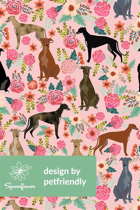 Colorful Fabrics Digitally Printed By Spoonflower Greyhound Florals