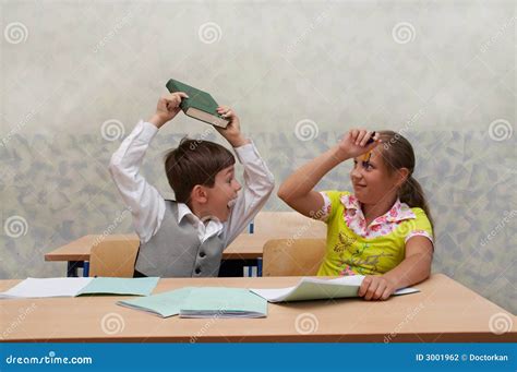 Classroom Fight On Lesson Stock Photography Image 3001962