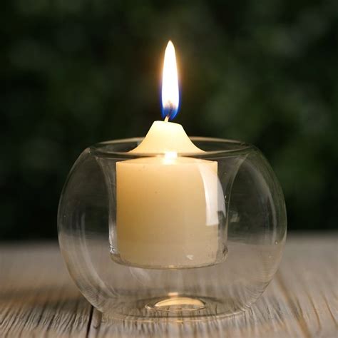 6 Pack 3 Crystal Glass Globe Votive Tealight Candle Holder Set