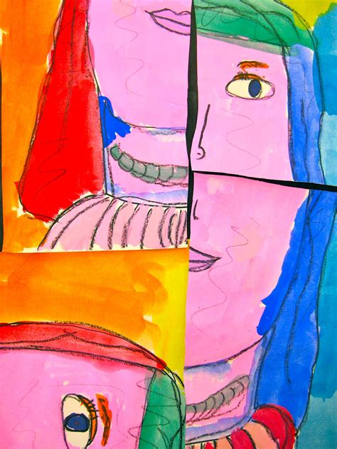 Cubist Self Portraits In The Style Of Pablo Picasso By 2nd Grade