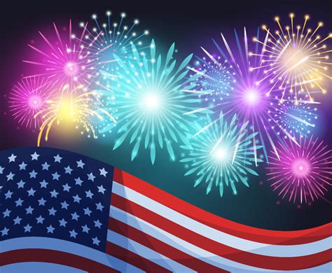 4th Of July Fireworks Background Freevectors