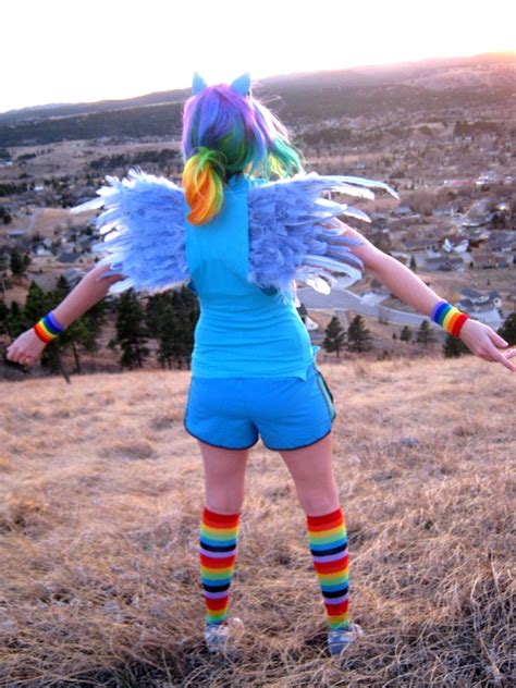 572278 Safe Artist Sakai Mew Sky Rainbow Dash Human Clothes Cosplay Irl Irl Human