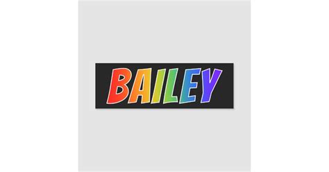 First Name Bailey Fun Rainbow Coloring Name Tag Zazzle