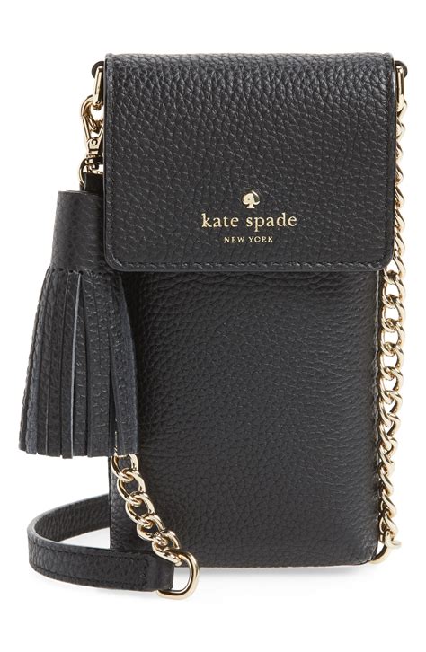 Lyst Kate Spade Northsouth Leather Smartphone Crossbody Bag In Black