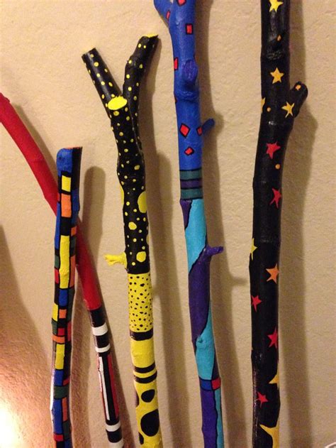 Painted Sticks From Stick By Me Painted Sticks Stick Art Twig Art